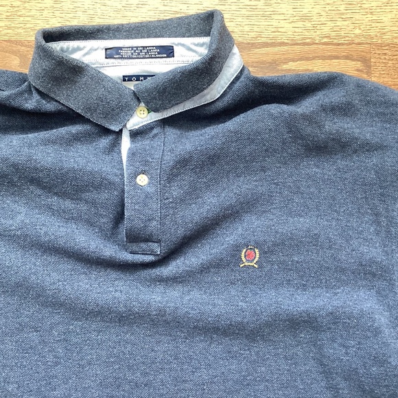 Mens 2XL Heathered Blue Short Sleeve Cotton Golf Polo Style Casual - Picture 4 of 4